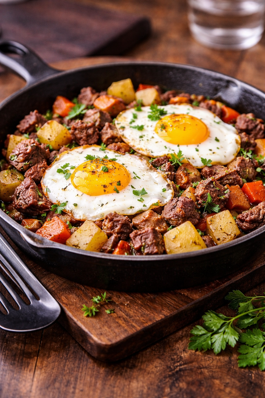 Farmhouse Beef Hash with Eggs
