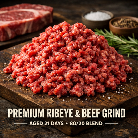 21-Day Aged Ribeye Ground Beef (80/20) | Premium Grass-Fed