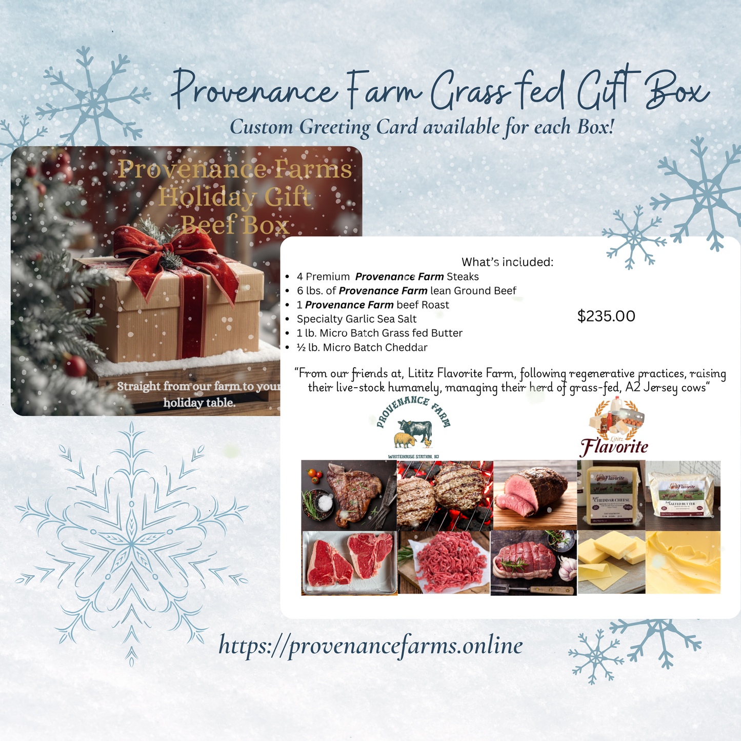 Holiday Grass-Fed Beef, Butter and Cheddar Box - Order NOW for Christmas Delivery